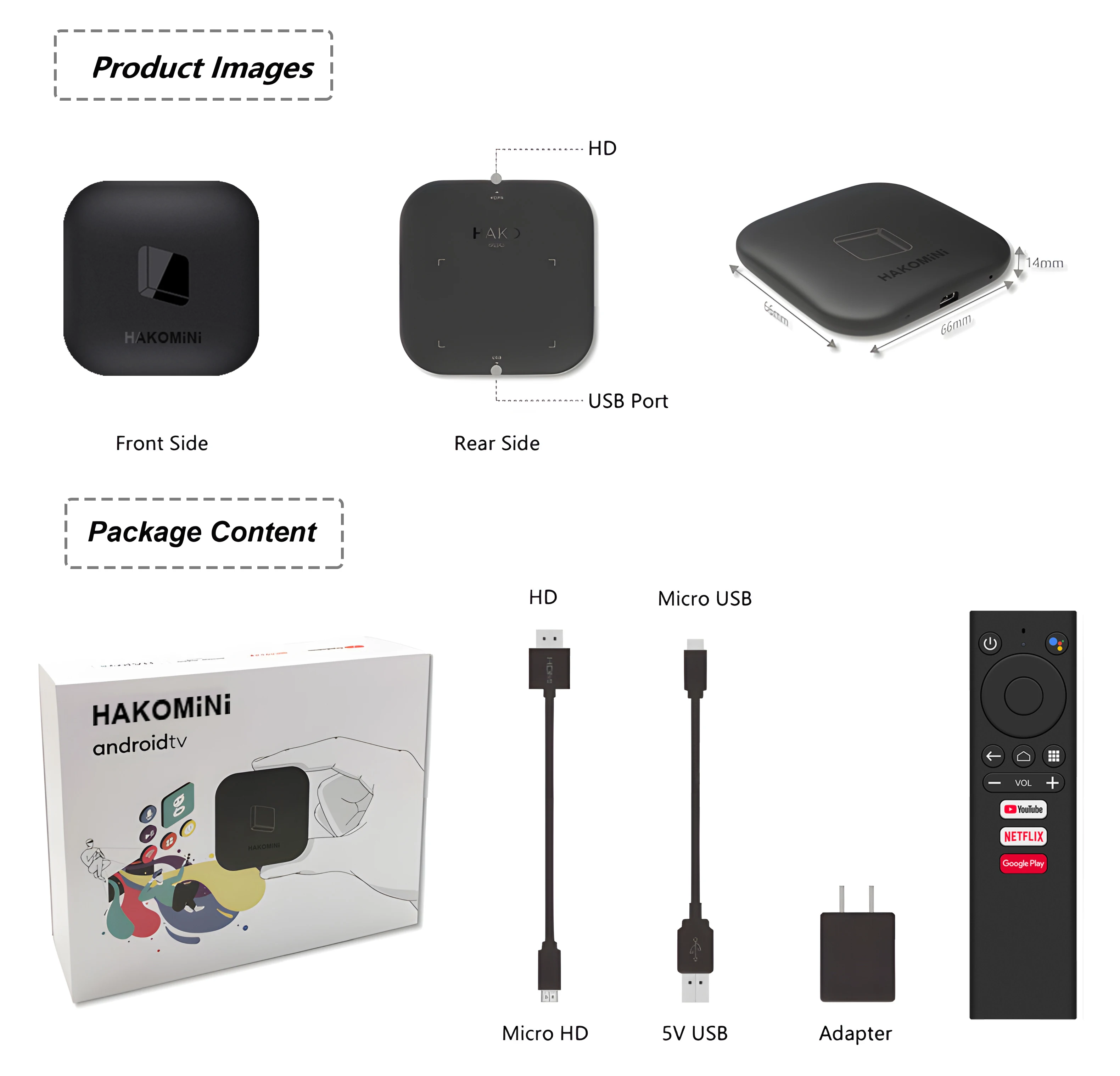 HAKOMiNi Android TV Box Genuine Google Certificate Android TV OS Amlogic S905Y2 5G WIFI 4K Support Google Assistant Chromecast