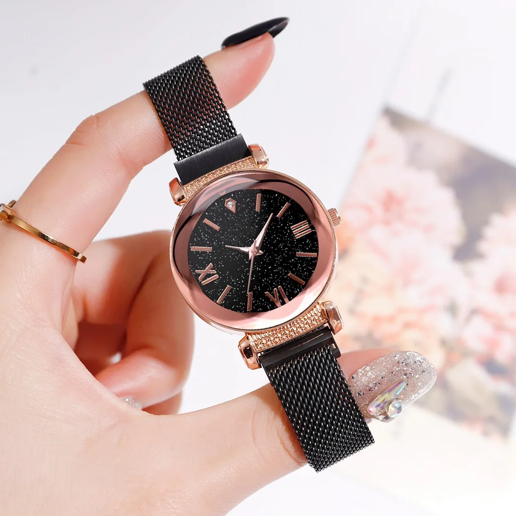 Elegant Quartz Watches Beautiful Casual Watches Ladies Starry Sky Bracelet Wristwatch For Women Lady LL@17