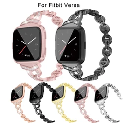 Correas de Metal de lujo para Fitbit Versa 2/Fitbit Versa Lite, pulseras, pulsera de reloj de joyería para Fitbit versa, reloj inteligente para mujer