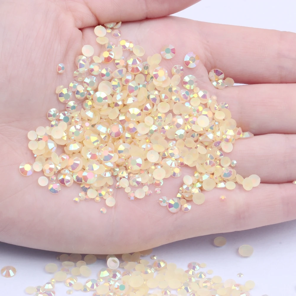 

2mm-6mm Champagne AB Resin Rhinestones 10000pcs-50000pcs/lot Loose Crystal Stones DIY 3D Nails Art Phone Cases Decoration