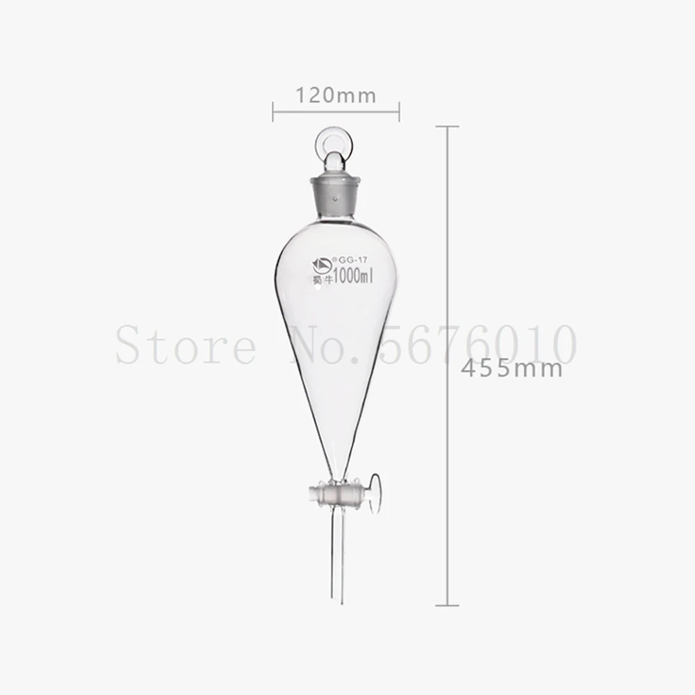 Embudo separador en forma de pera de vidrio, embudo separador de agua y aceite fino, laboratorio, 60 a 1000ml