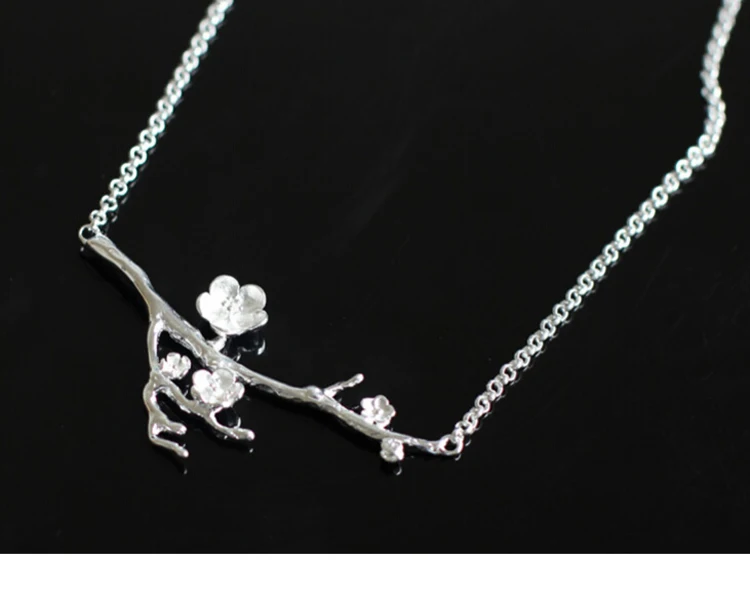 925 Sterling Silver  branches flower Necklaces & Pendants For Women High Quality Sterling-silver-jewelry