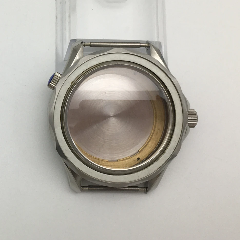 

41mm sapphire glass watch case fitsETA2836 Miyoda 8215 movement silver