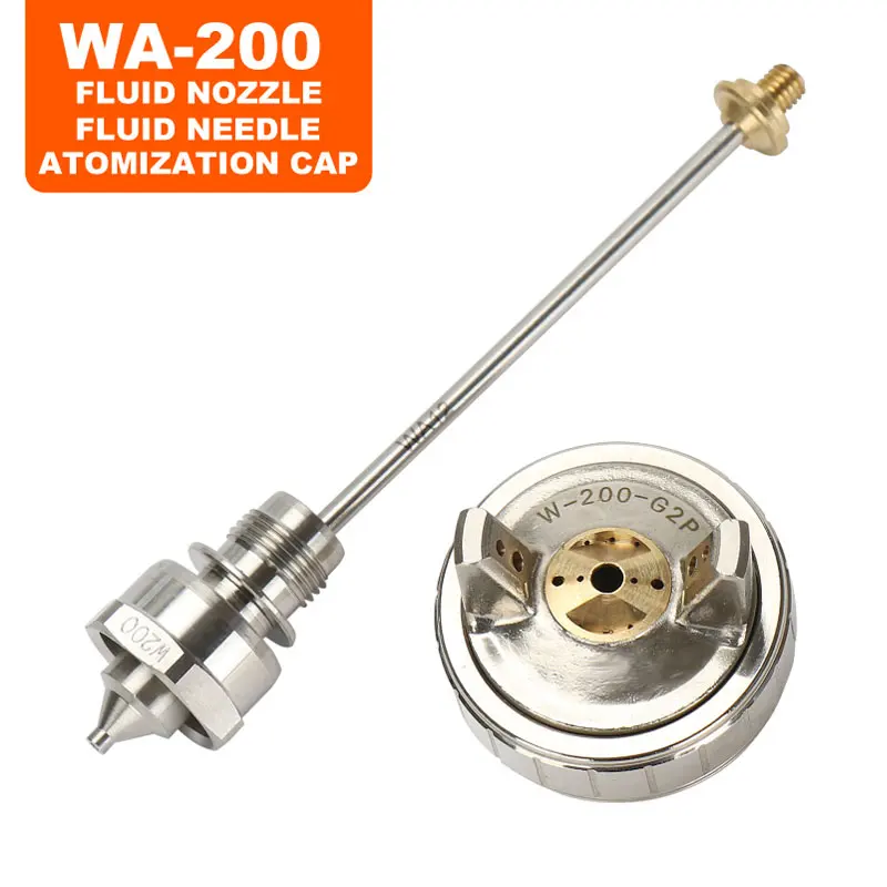 WA200 Spray Gun Kit Nozzle Needle Air Cap Set WA-200 Pneumatic Tools Parts Component Accessory