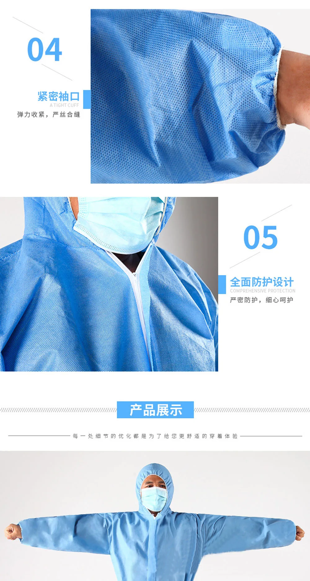 Unisex Protective Disposable Factory Workshop Safety Clothes Anti Dust Oil Sanitary Protection Jumpsuit Coveralls Isolation Suit