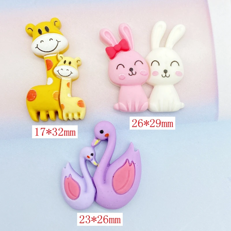 10pcs Kawaii Resin Mini Animals Flatback Cabochon DIY Decorative Craft Scrapbooking Accesssory D70