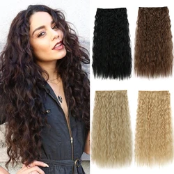 AZIR Long Clips in Hair Extension Synthetic Natural Hair Water Wave Blonde Black Brown Red 22