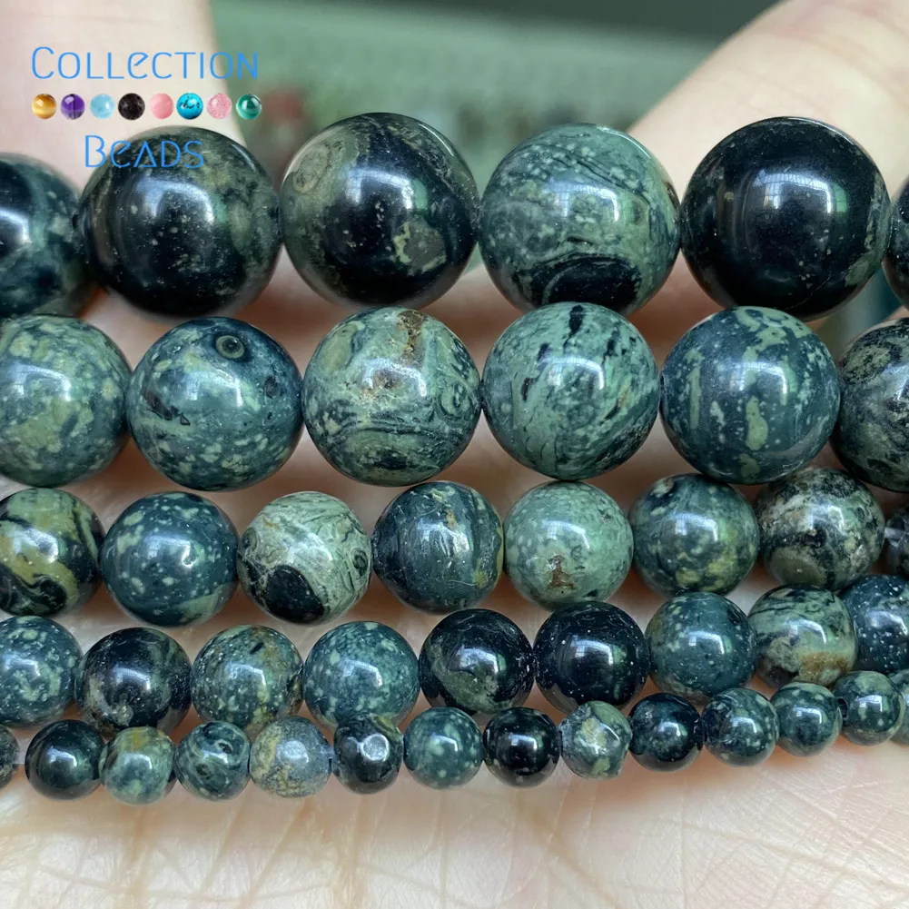 Natural Rhyolite Jaspers Loose Round Beads For Jewelry Making 4-12 MM DIY Bracelets Accessories 15\