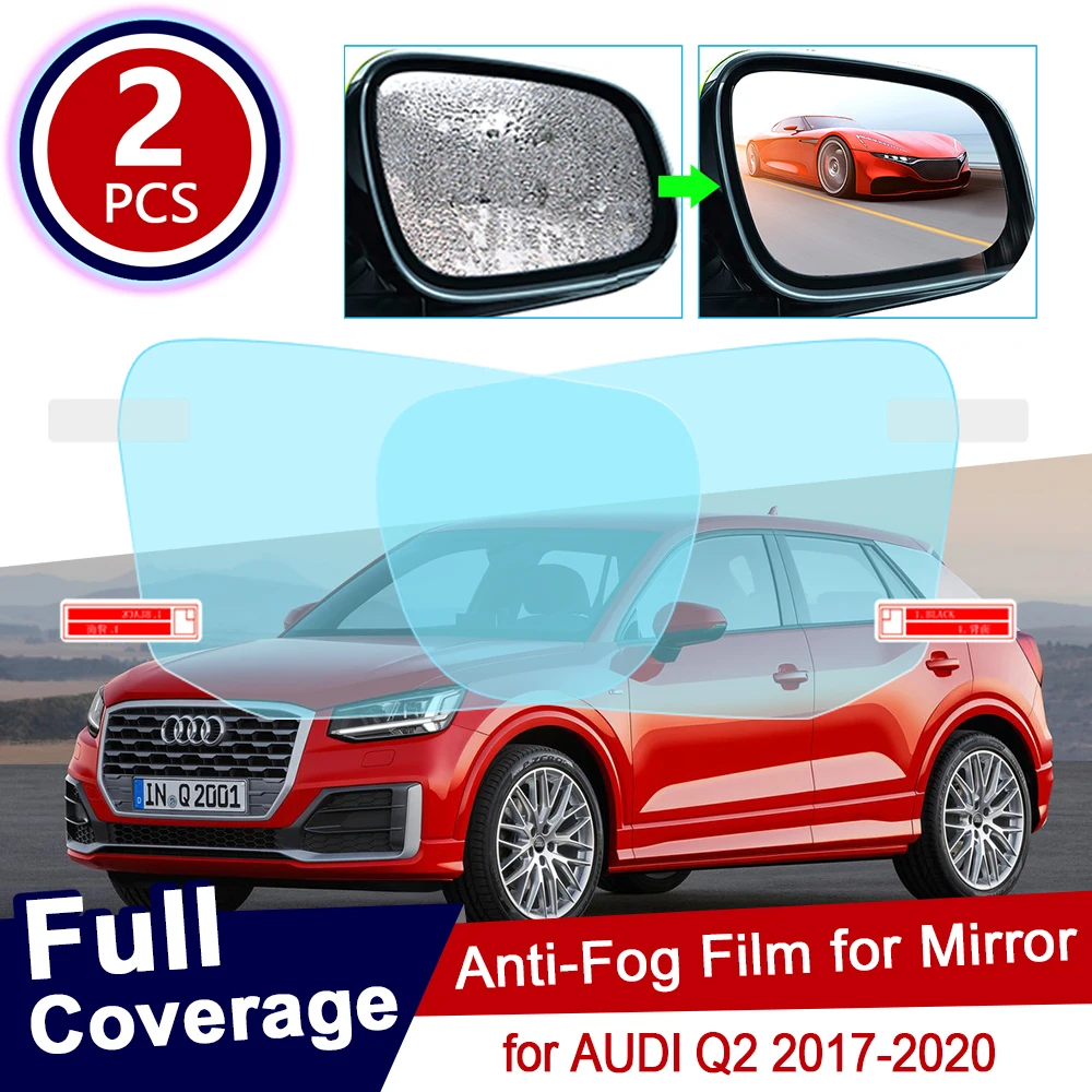 

2 шт. для AUDI Q2 2017 ~ 2020, полное покрытие, противотуманная пленка, зеркало заднего вида, непромокаемая прозрачная противотуманная пленка, автомобильные аксессуары 2018 2019