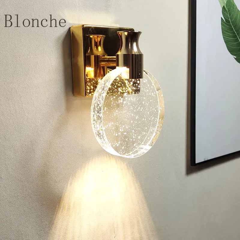 

Luxury Crystal Wall Lamp Creative Bedroom Personality Mirror Head Lamp Makeup Wall Lamp Bedroom Decor Wall Lamps for Living Room