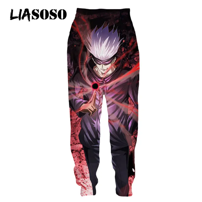 LIASOSO 3D Print Anime Jujutsu Kaisen Sweatpants Cool Casual Streetwear Harajuku Trousers Jogging Women Men\'s Oversized Clothing