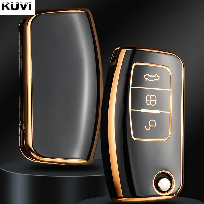 Neue 6D-Beschichtung TPU-Auto-Fernbedienungsschlüsselhülle für Ford Fiesta Focus 2 Ecosport Kuga Escape Falcon B-Max C-Max Eco Sport Galaxy
