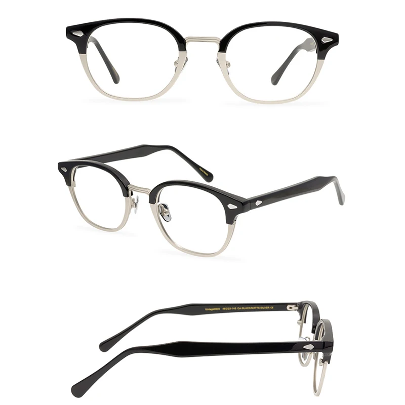 Belight Optical New York Brand Women Men Acetate Prescription Round Vintage Retro Eyeglasses  Spectacle Frame Eyewear 9530 image 3