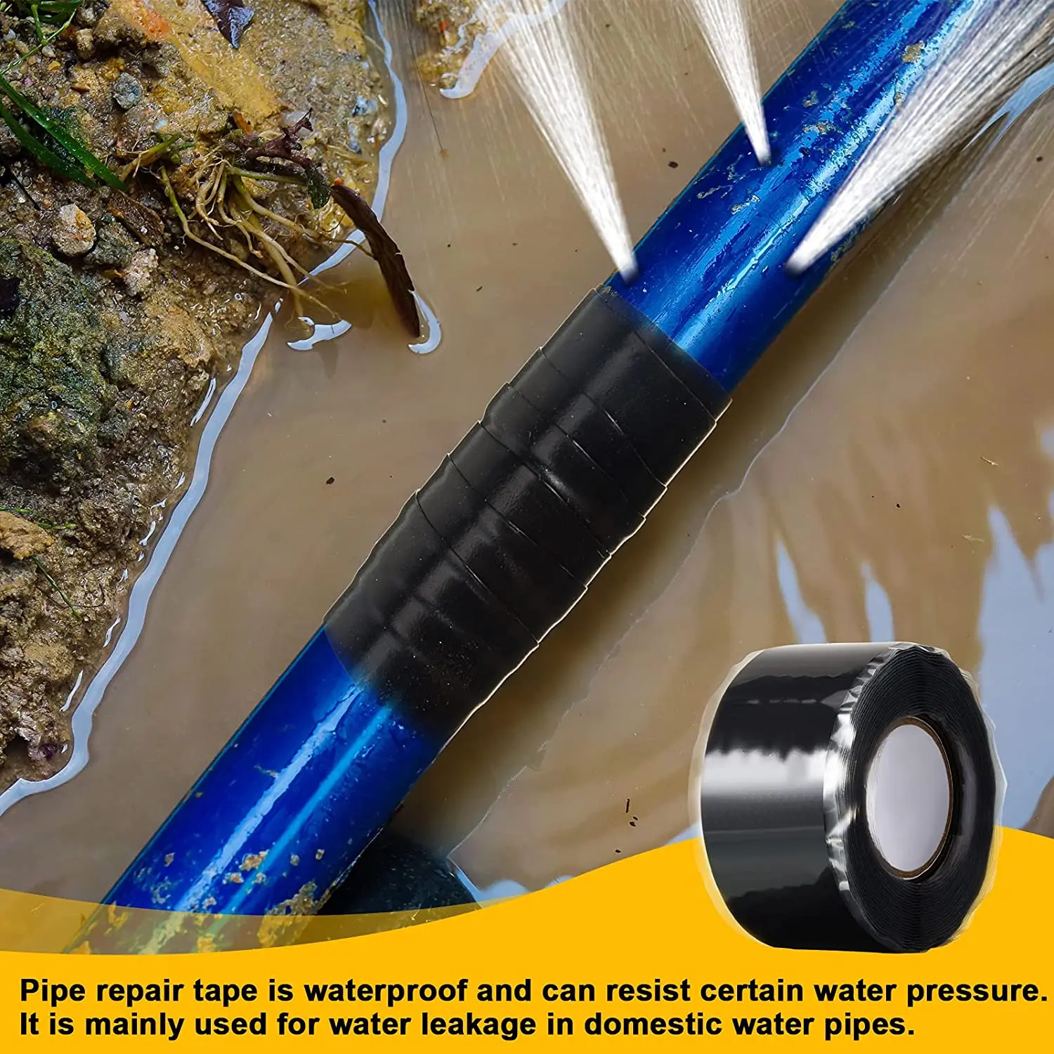 2.5x300cm Universal Super Strong Fiber Waterproof Silicone Tape Self-adhesive Stop Leaks Seal Repair Tape Self Fusing Wire Tape