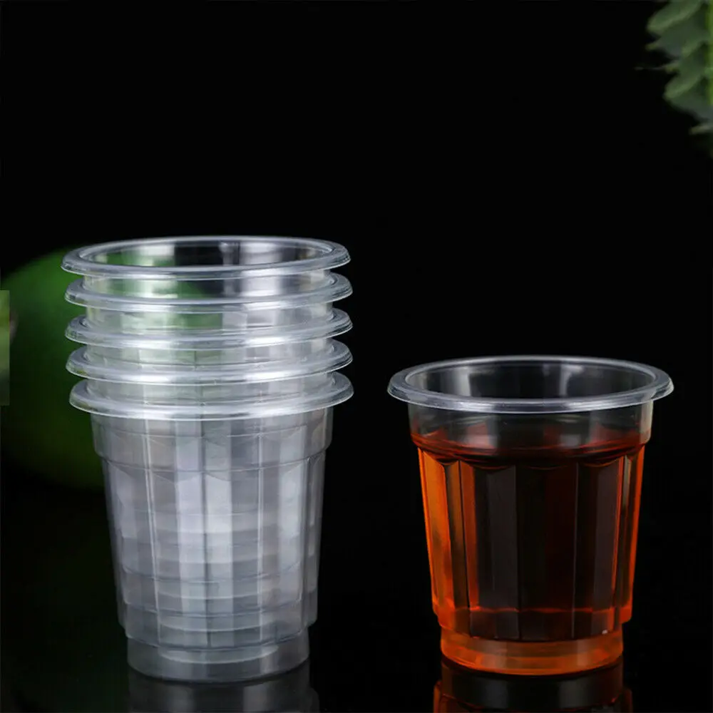 

110 ml Clear Plastic Disposable Party Shot Glasses Cups Tumblers