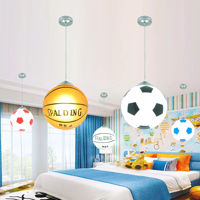 Surface glass football light soccer ball ceiling lamp basketball lighting football ceiling lights children bedroom kids Lighting