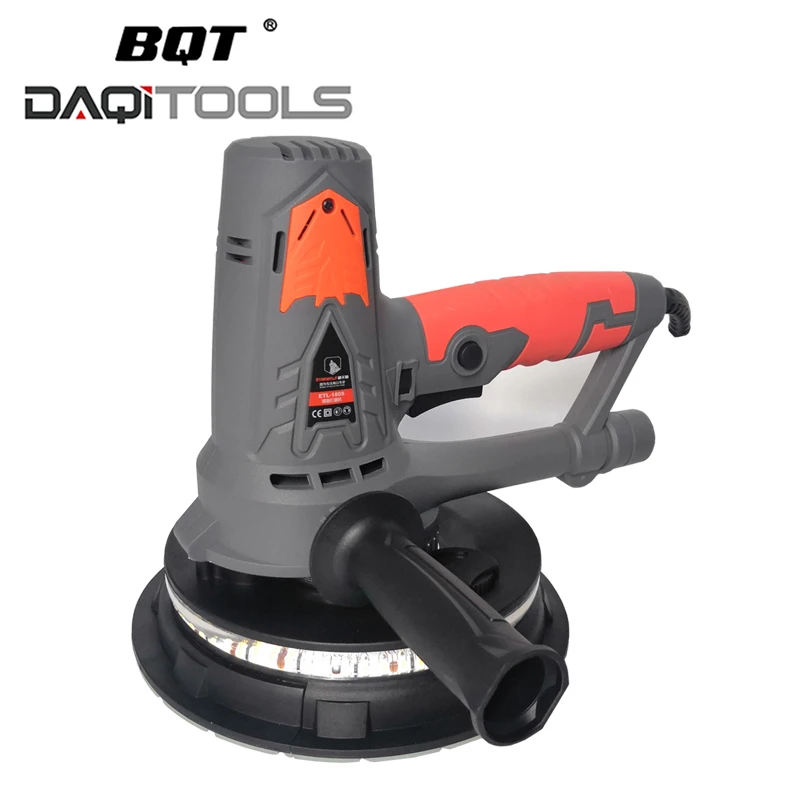 BQT 180มม.Putty มือไฟฟ้าฝุ่น Drywall ปูนปลาสเตอร์เครื่องขัด Sander เครื่องขัดส้นเท้า LED Light