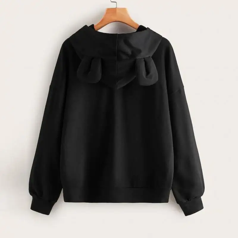 Winter Fashion Europe And The United States New Cute Cat Ears Tops Sweatshirt Casual Loose Hooded Long-sleeved Women's Hoodies