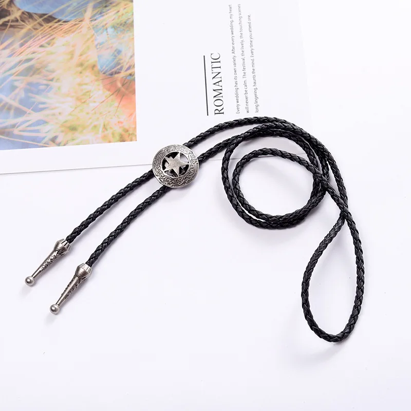 Men Accessories Pendant Long Sweater Chain Tie Leather Rope Men Women Couple Necklace Angel Wings Bolo Tie Ties for Men Gifts