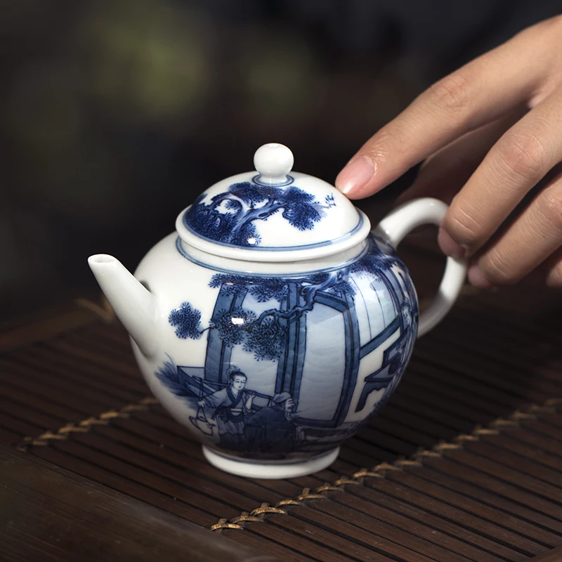 

|teapot hand-painted porcelain kiln ceramics 24 filial piety yongquan jump carp character of small single pot of kung fu