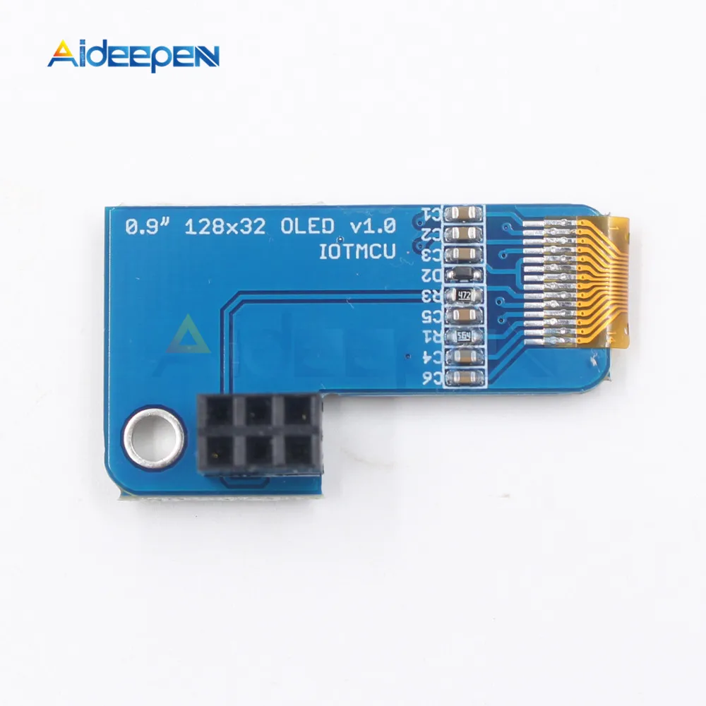 0,91-дюймовый OLED IIC последовательный белый модуль OLED-дисплея 128X32 I2C SSD1306 12832 Плата ЖК-экрана для Raspberry Pi 1 2 3 B+ Pi Zero