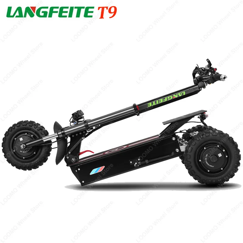 Original LANGFEITE T9 60V 31Ah 5400W Motor 3 Wheels Off Road 11inch Tire 3 Motor High Speed Hydraulic Brake Electric Scooter