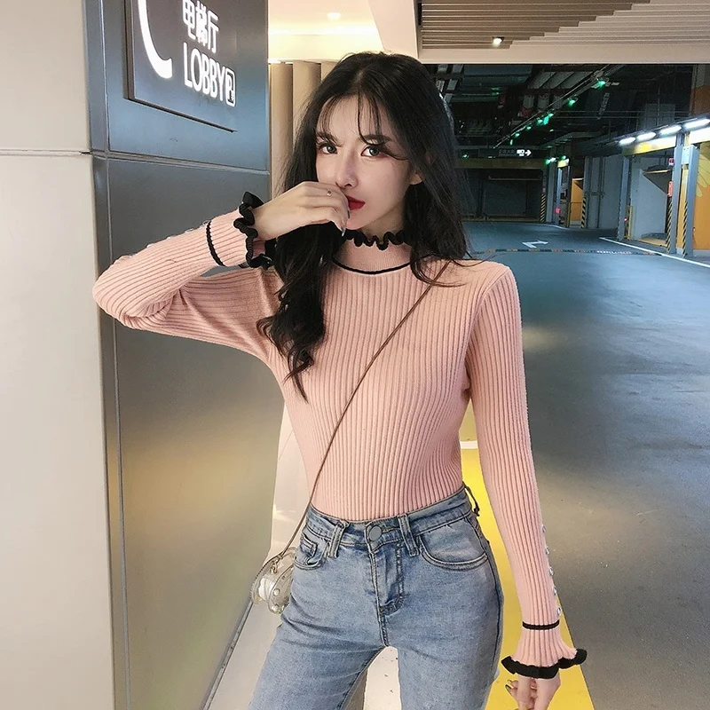 Women Knit Pullover Sweaters 2019 Sweater Women Winter Fashion Slim Thick Knitted Sweater Loose