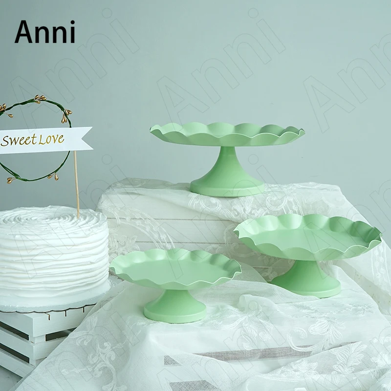 Creative Green Wave Decorative Cake Stand Nordic Modern Dessert Display Rack Coffee Shop Pastry Ornaments Wedding Decoration