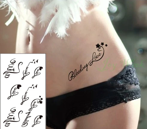 Waterproof Temporary Tattoo Sticker little music love letter tatto stickers flash tatoo fake tattoos for girl women