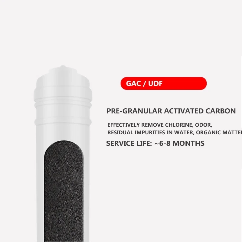 1 MICRON PPF+Granular Activated Carbon Filter UDF+ CTO Carbon Block Filter WATER FILTER Cartridge For 5 STAGE REVERSE OSMOSIS