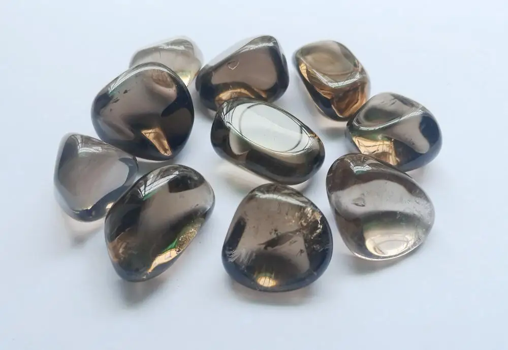 Wholesale 3pcs 100% Natural Smoky Crystal Quartz Stone Tumbled Healing Stone,Gem stone Healing Sea Glass Tumbled Stones,20-25mm