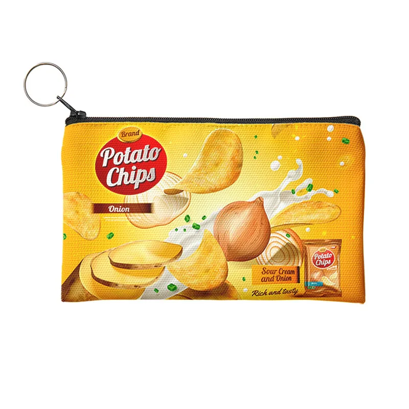 Potato chips Wallet Women And Men Short Wallet Card Bag Pocket Change Purse Cute Coin Purse Funny Purse Small Pouch Cosmetic Bag