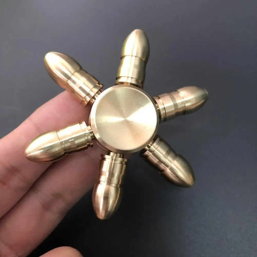 Copper Hand Fidget Spinner Brass Metal Edc Bearing Finger Toys Gyro For Kids Children Relief Stress Boys Christmas Gift