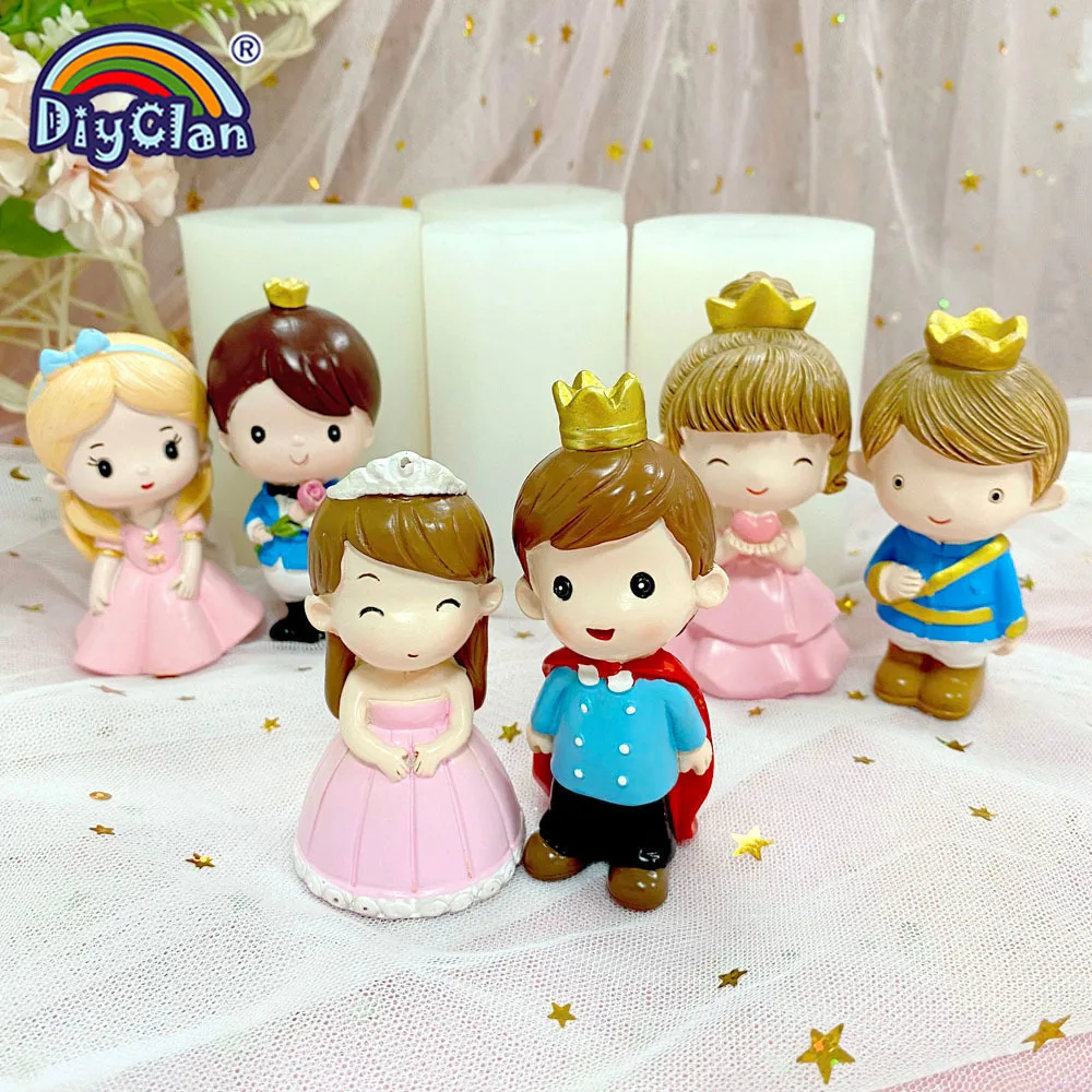 3D Prince Princess Chocolate Silicone Mold For Candle Making Cake Decoration Boy And Girl Sugarcraft Resin Home Decorting Making