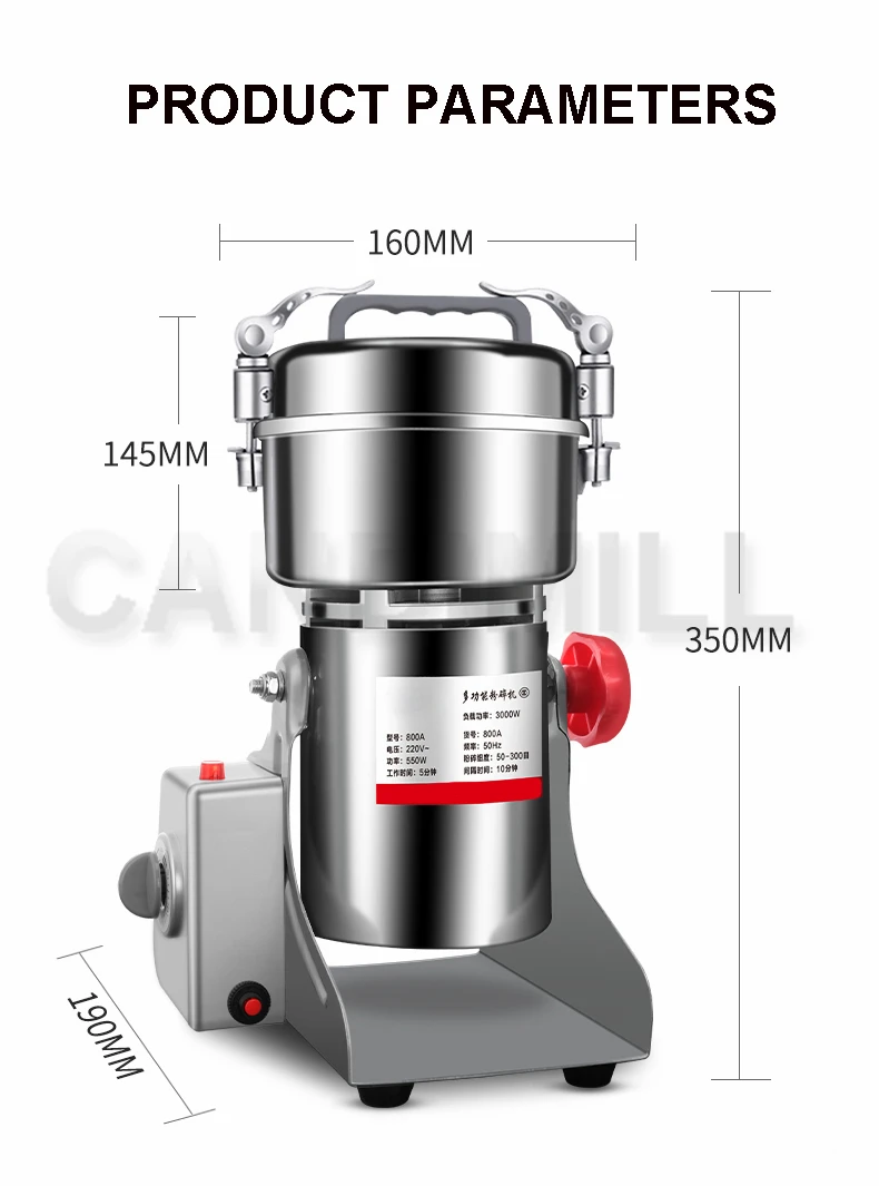 CANDIMILL 800g/1000g Electric Coffee Grinder Grains Spices Hebals Grinder Dry Food Grinder Spices Grains Crusher