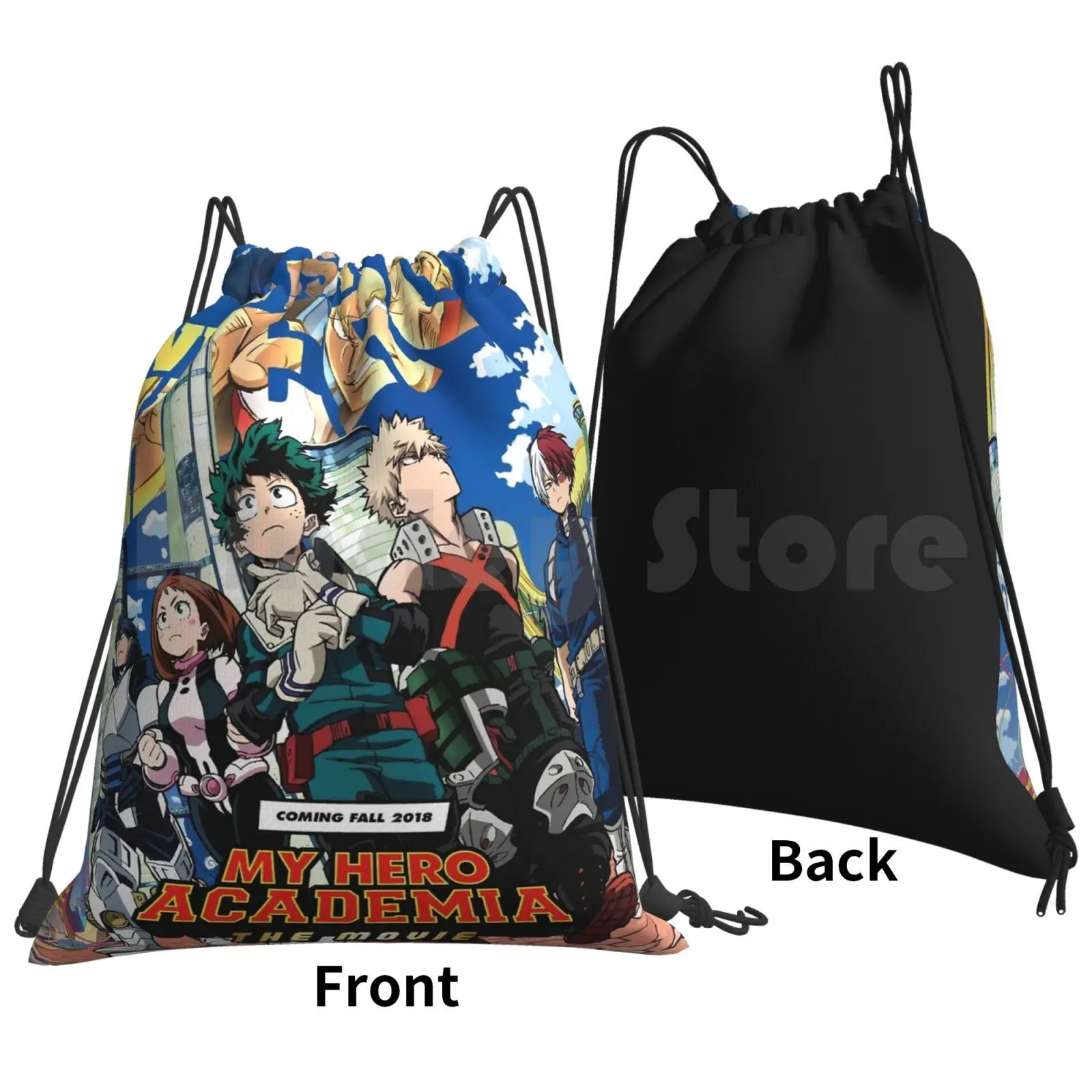 Backpack Drawstring Bags Gym Bag Waterproof Boku No Hero Academia Mha Anime All Might Bakugo Deku Midoriya Bakugou