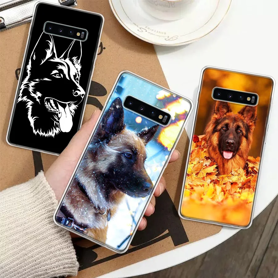 German Shepherd Dog Silicon Call Phone Case For Samsung Galaxy S23 S24 Ultra S21 S20 FE S22 S10 Plus S10E S9 S8 + Cover Funda