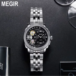 MEGIR Business Watch for Men mechanical style Quartz Watches Stainless Steel Wrist Watches Men Clock Hour Time Relogio Masculino