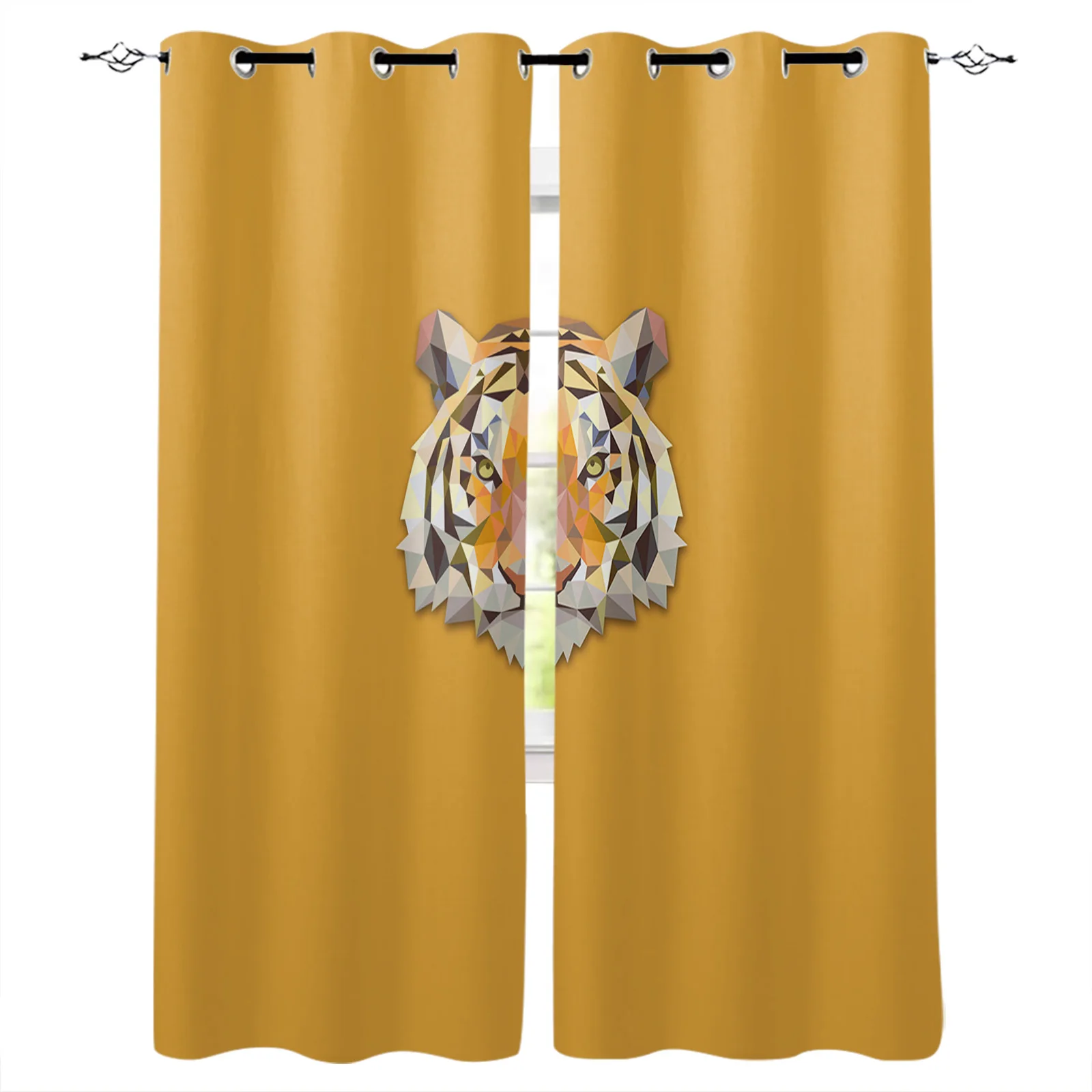 

Geometric Animal Tiger Blackout Curtains For Living Room Window Curtains For Bedroom Kitchen Curtains Drapes Blinds