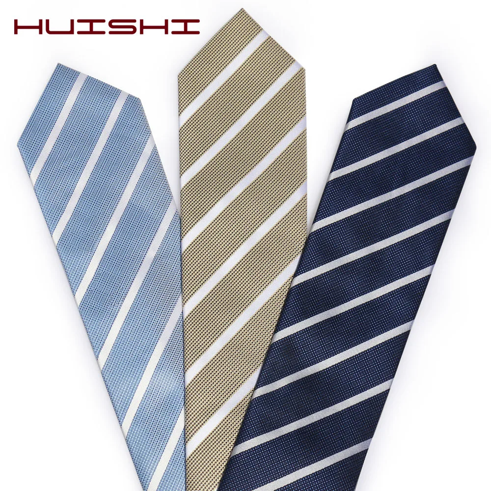 HUISHI Tie For Men Suit Neckwear Classic 8cm Stripe Necktie For Man Luxury Striped Business Neck Tie Suit Cravat Wedding Party