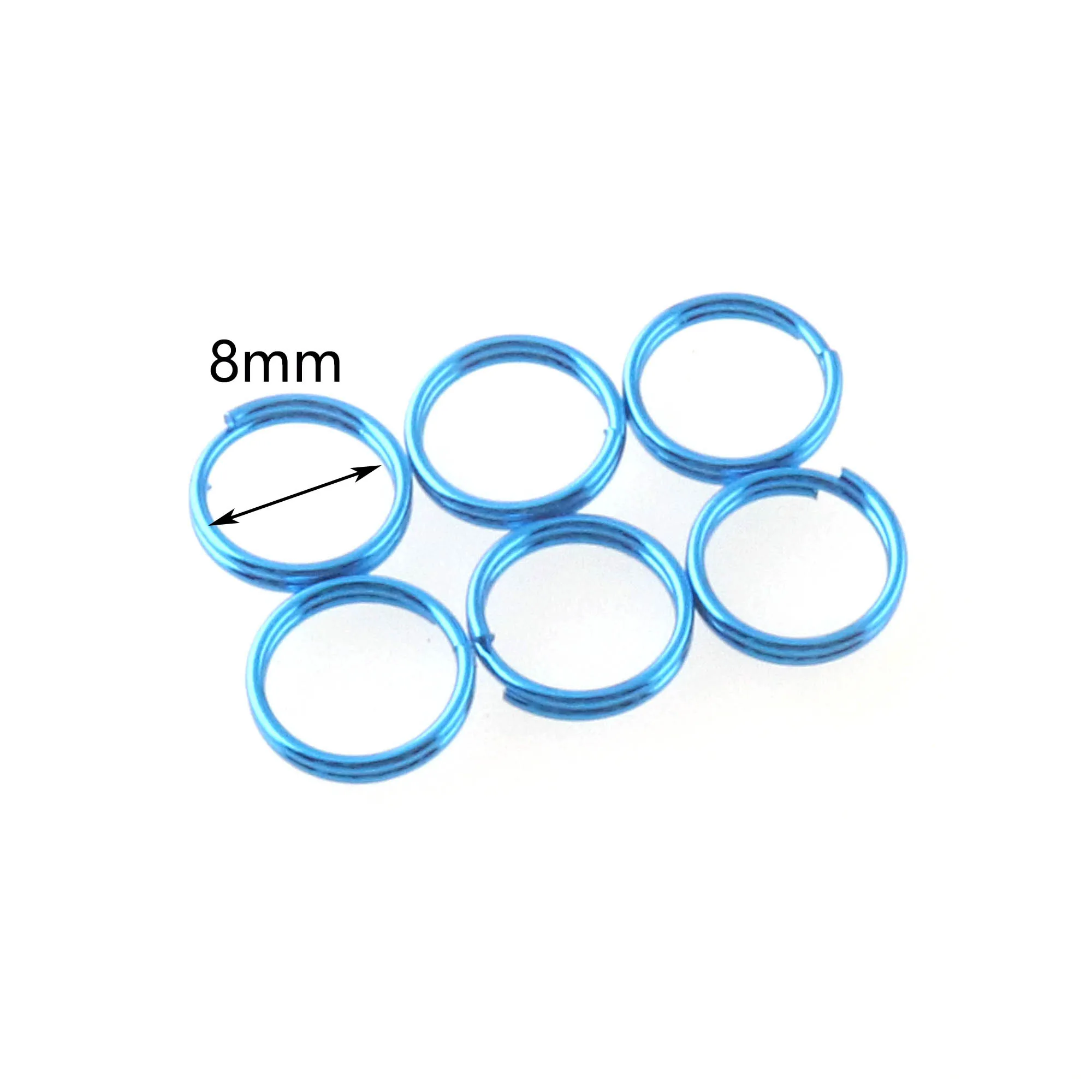 8mm Blue color Split Ring Bulk Jump Ring Metal Key ring Matching Ring jump O Rings loop for jewelry making key ring key hardware