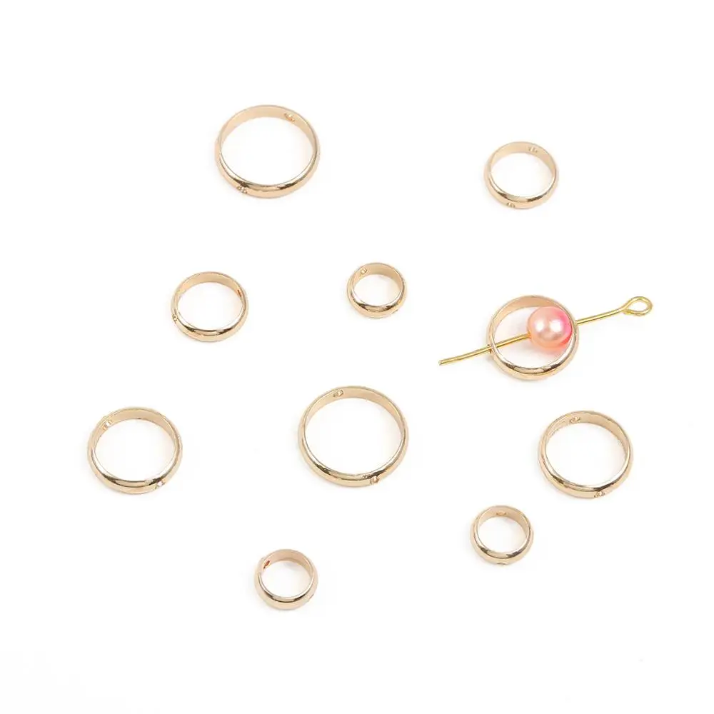 

10PCs Silver Gold Double hole beaded copper DIY handmade jewelry accessories for repairing bracelet earrings