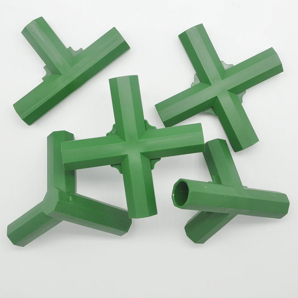 6pcs 16mm Inner Diameter Gardening Plant Stakes Plastic Edging Corner Connection Accessories Greenhouse Plant Frame Connectors