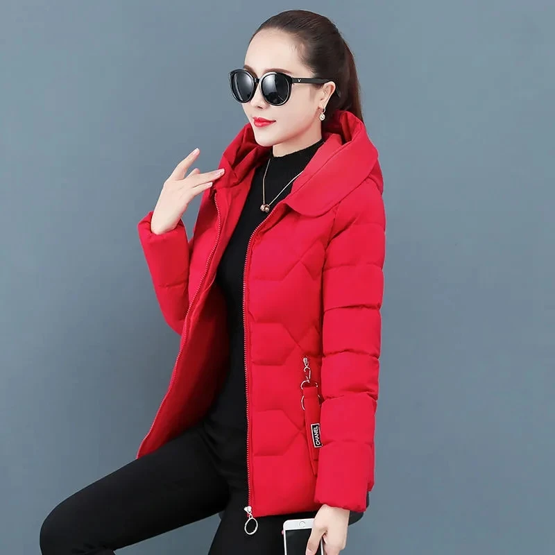 Ropa de algodón para mujer, Chaqueta corta de algodón grueso y ajustada, versión coreana, abrigo cálido de Color sólido con cremallera, A374, novedad de invierno 2021