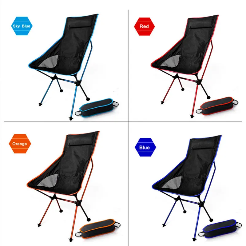 Portable Moon Chair Lightweight Fishing Camping BBQ Chairs Folding Extended Hiking Seat Garden Ultralight Office Home Furniture