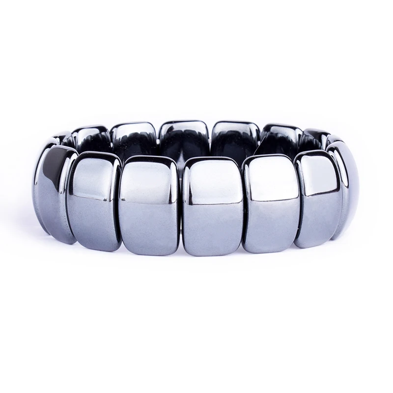 Fashion Hematite Charm Bracelets Men Nature High Polish Hematite Energy Magnetic Bracelets for Women New Positive Energy Jewelry