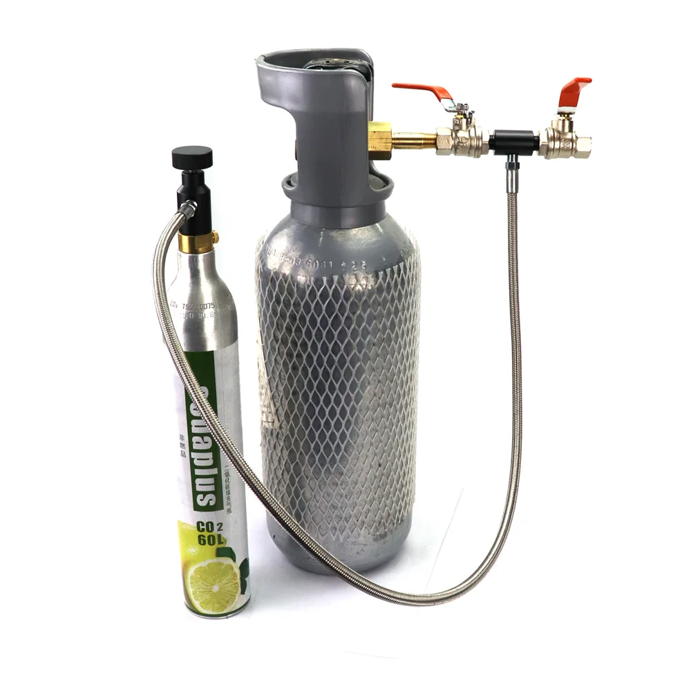 Adaptador de carga de la estación de recarga del cilindro de CO2 de Soda, compatible con el cilindro Sodastream W21.8(DIN477) y el conector CGA320, nuevo