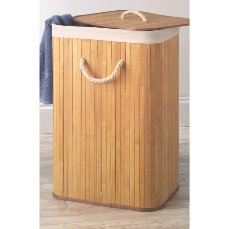 Foldable Bamboo Storage Basket Large Clothes Storage Laundry Basket organizer Bathroom Home 40x30x60 cm