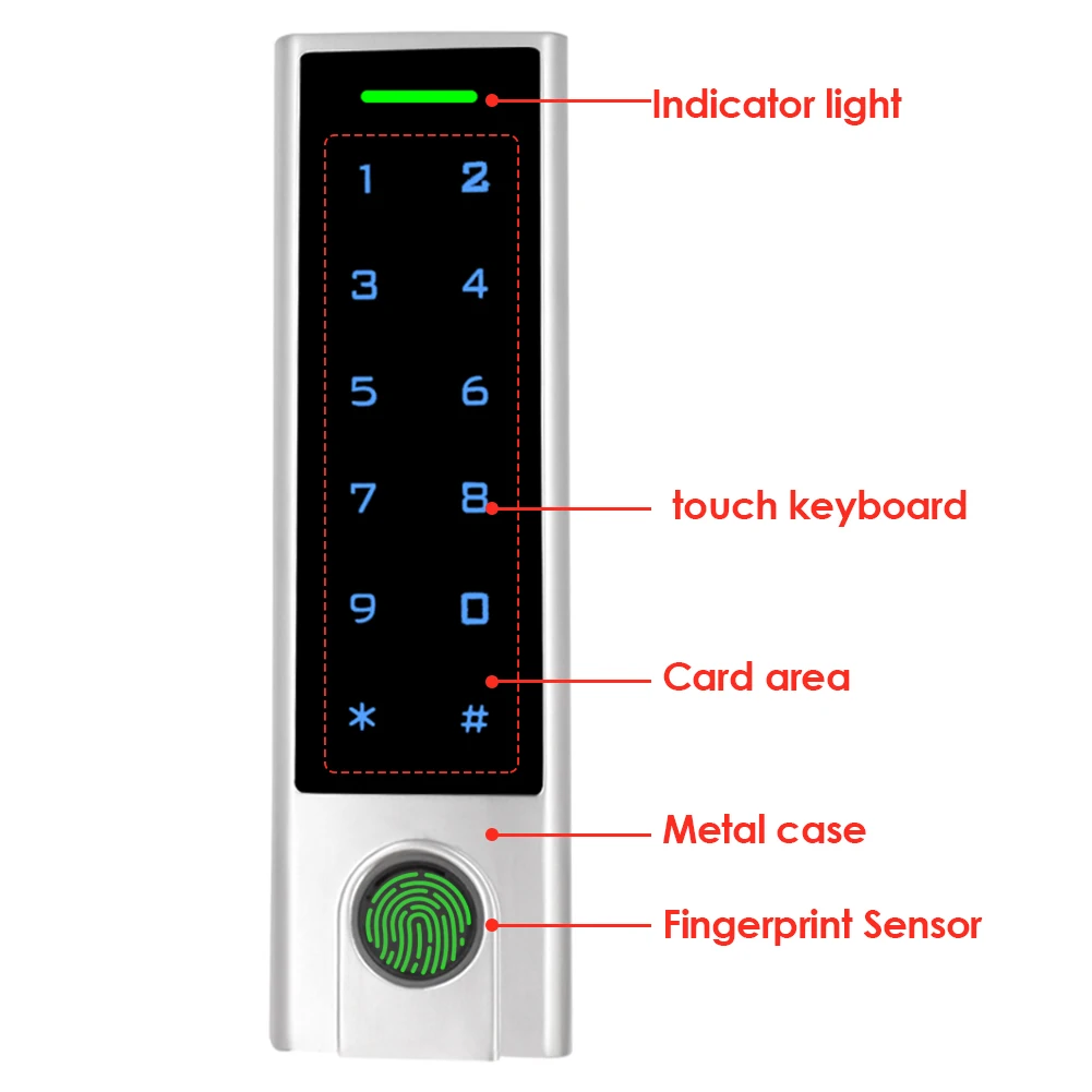 Tuya APP Smart Lock 125Khz RFID Bluetooth Access Controller IP68 Waterproof Fingerprint Access Control Add Delete Users by APP