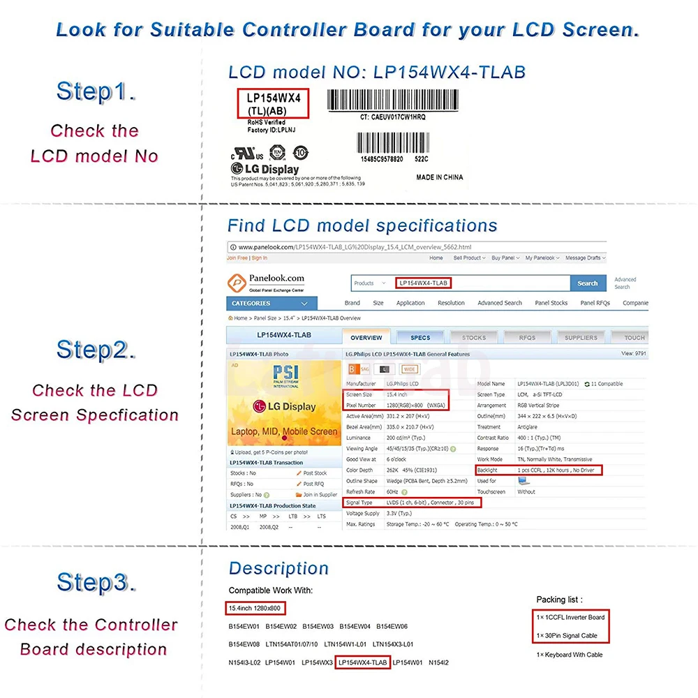 HD + VGA 2AV لوحة تحكم عدة ل N156B6-L0B Rev.c1 / N156B6-L0B Rev.c2 LCD شاشة LED لوحة للقيادة